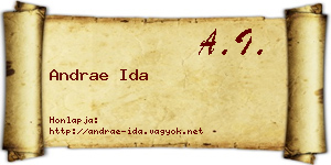 Andrae Ida névjegykártya